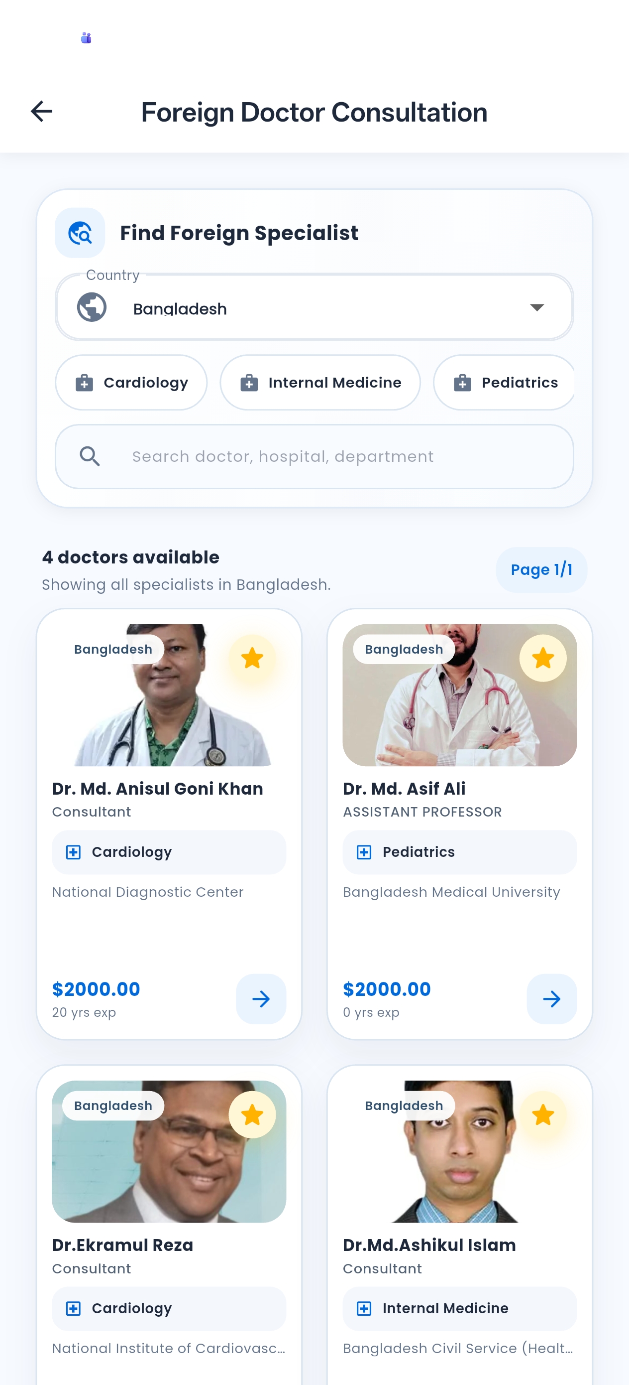 Bangladeshi doctors available in Ready Health